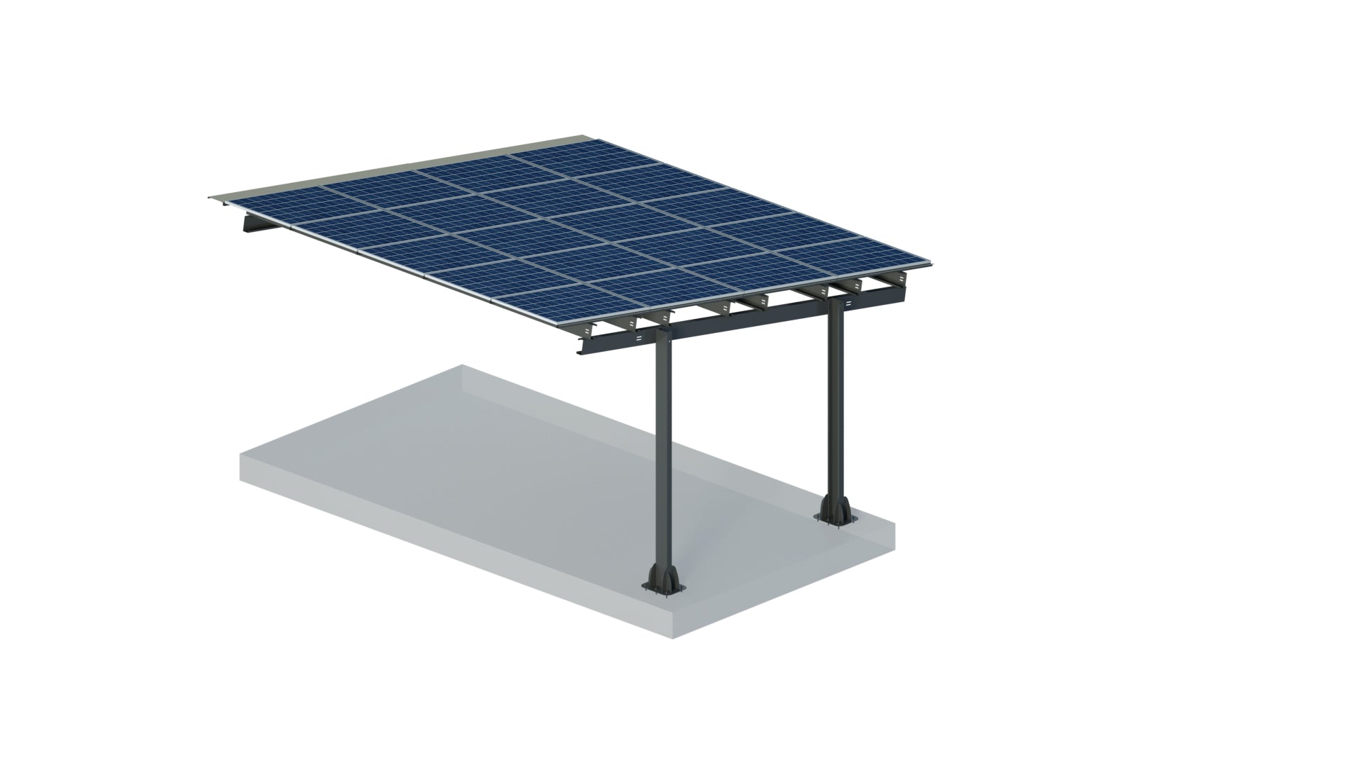 CARPORT U - COLUMNS-ZUSATZLICHE MODULE FUR 2 AUTOS